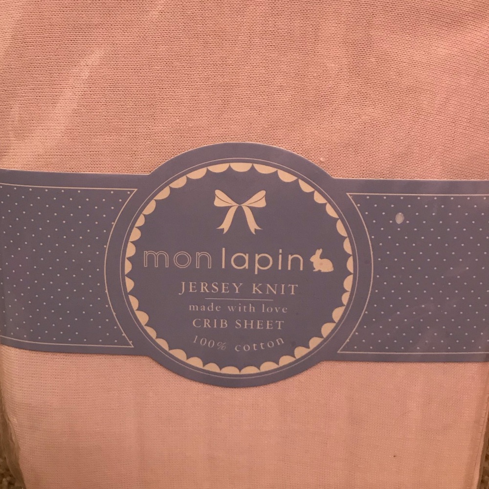 Mon Lapin pink jersey knit crib sheets !NEW!